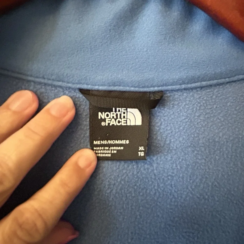 The North Face Tech Glacier 1/4 Zip Fleece Pullover Blue Heather XL Mens Comfy